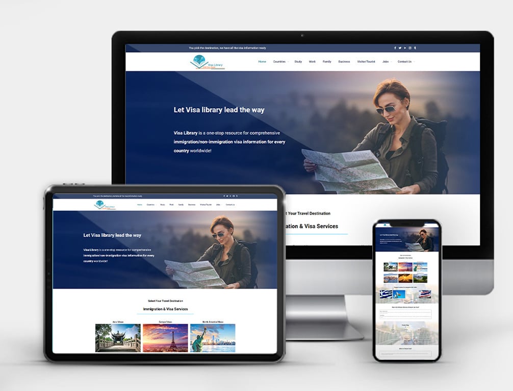 Website design project for Visa Library