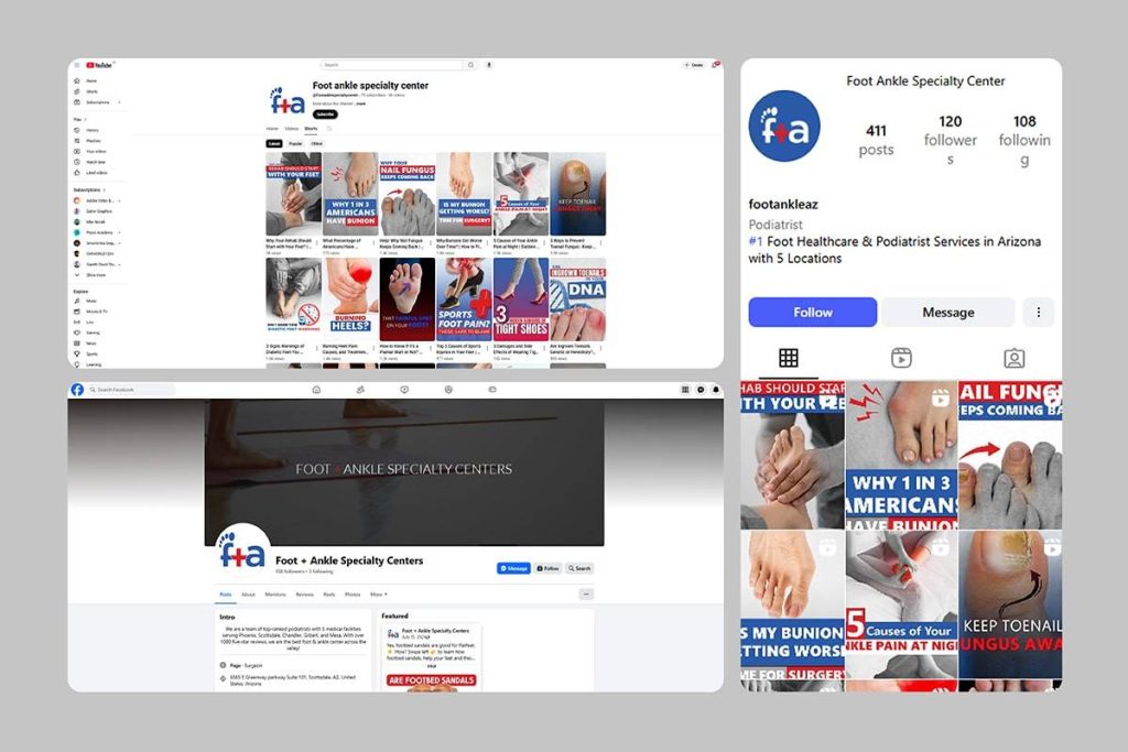 Our Social Marketing Portfolio - Foot + Ankle Specialty